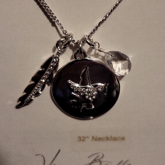 Vera Bradley Long Feather & Dove Necklace. - Picture 3 of 4